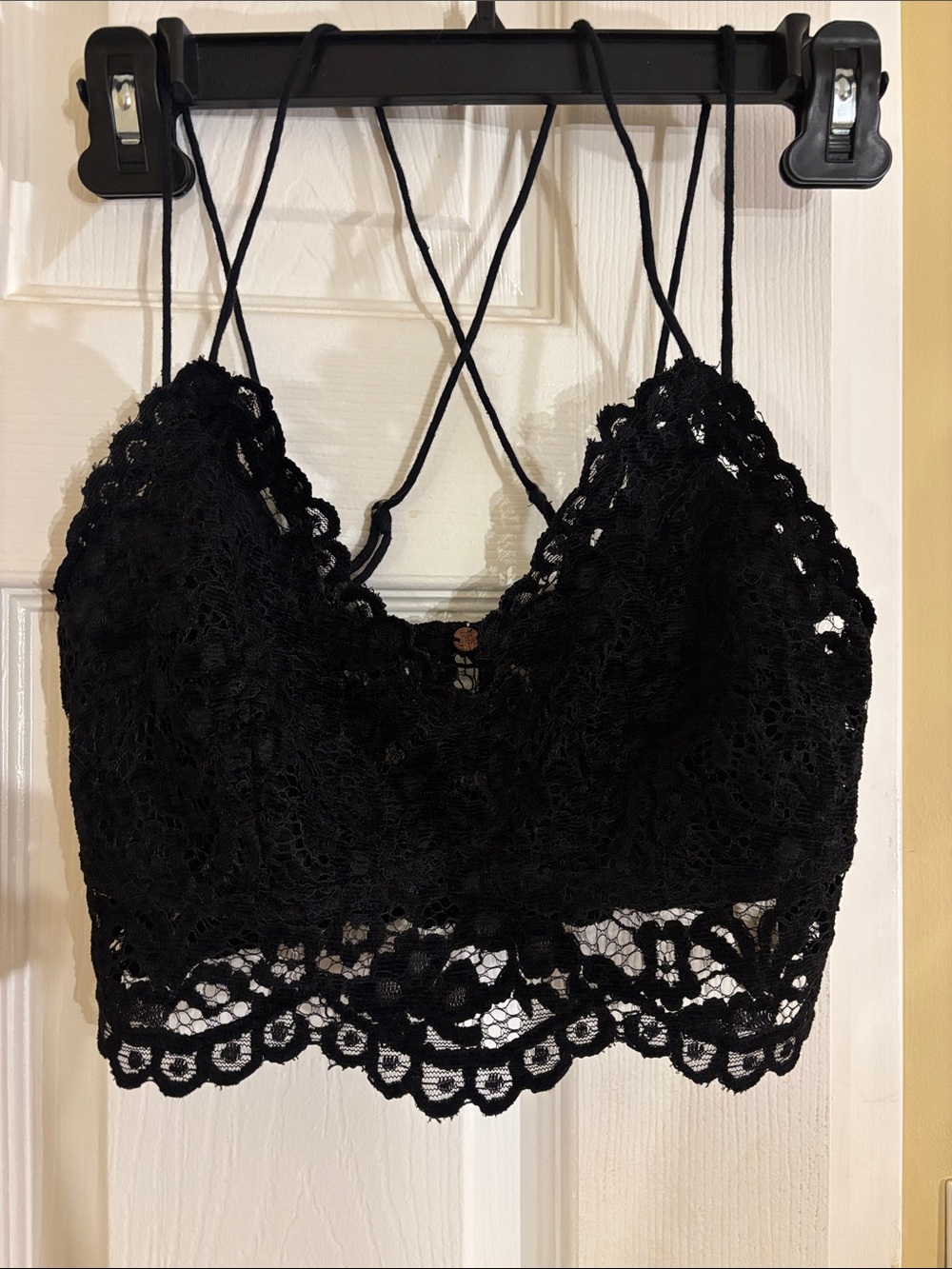 Free People Celine Velvet Bralette in Black XS